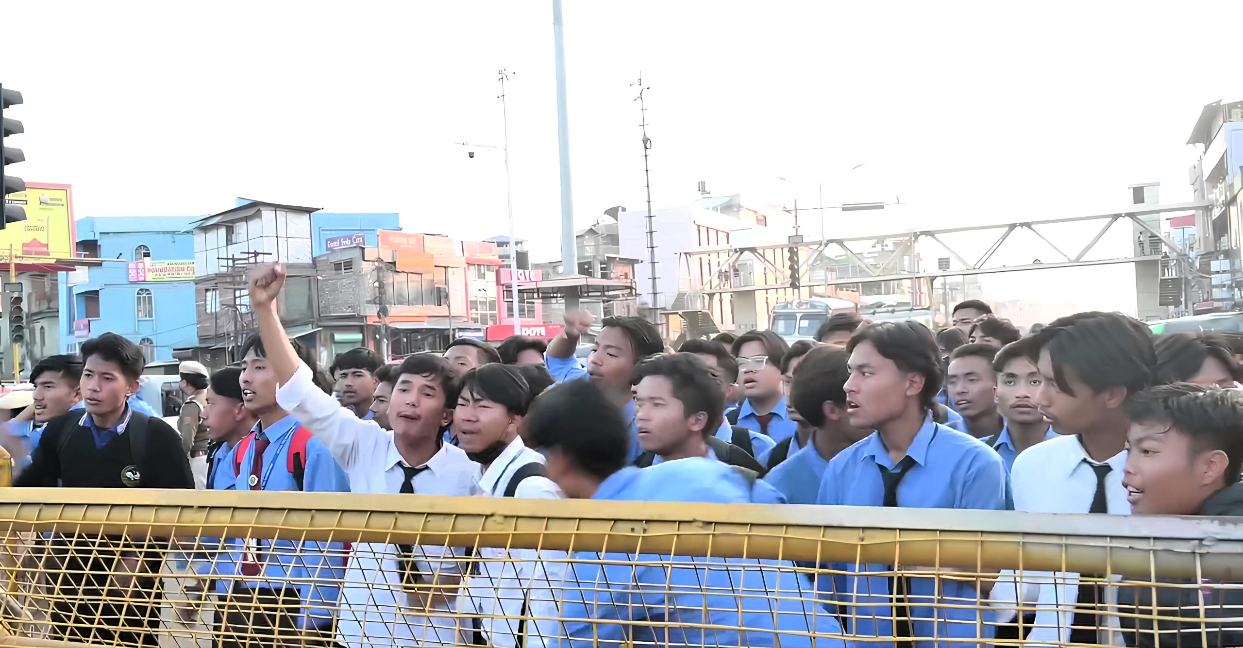 Hundreds of students take to the streets protesting the kidnapping of two youths