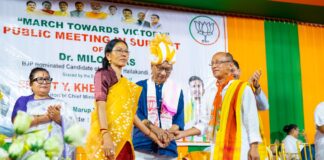 Chief Minister Yumnam Khemchand Singh campaigns for BJP in Assam polls