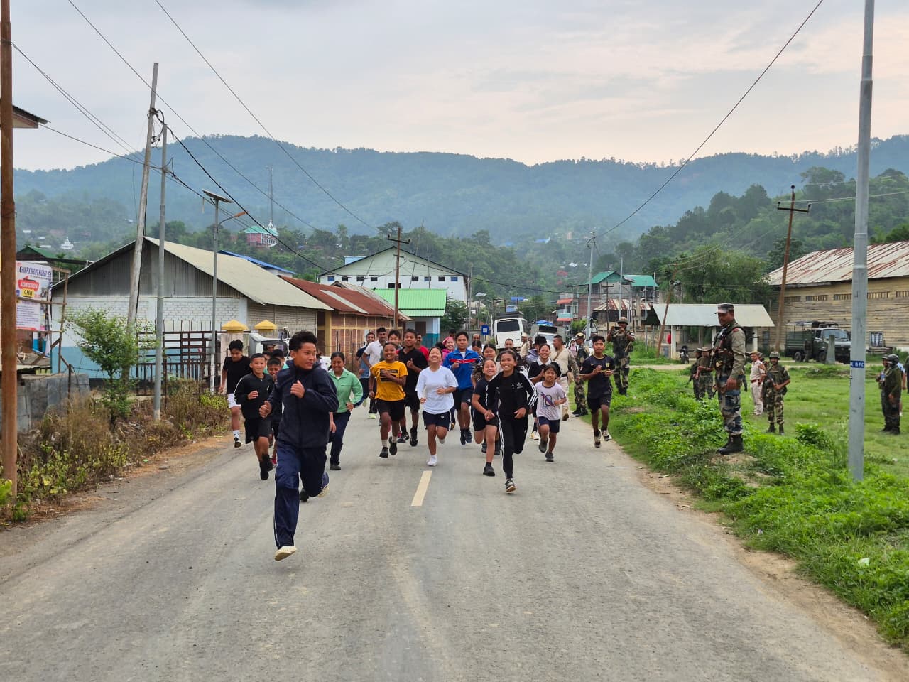 Assam Rifles holds 5K run with KV students, yoga drive in Chandel