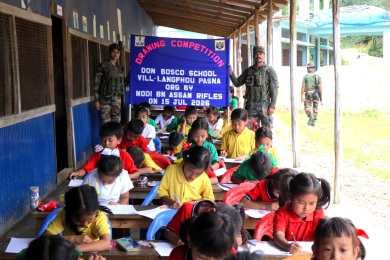 Assam Rifles marks world youth skills day with drawing competition