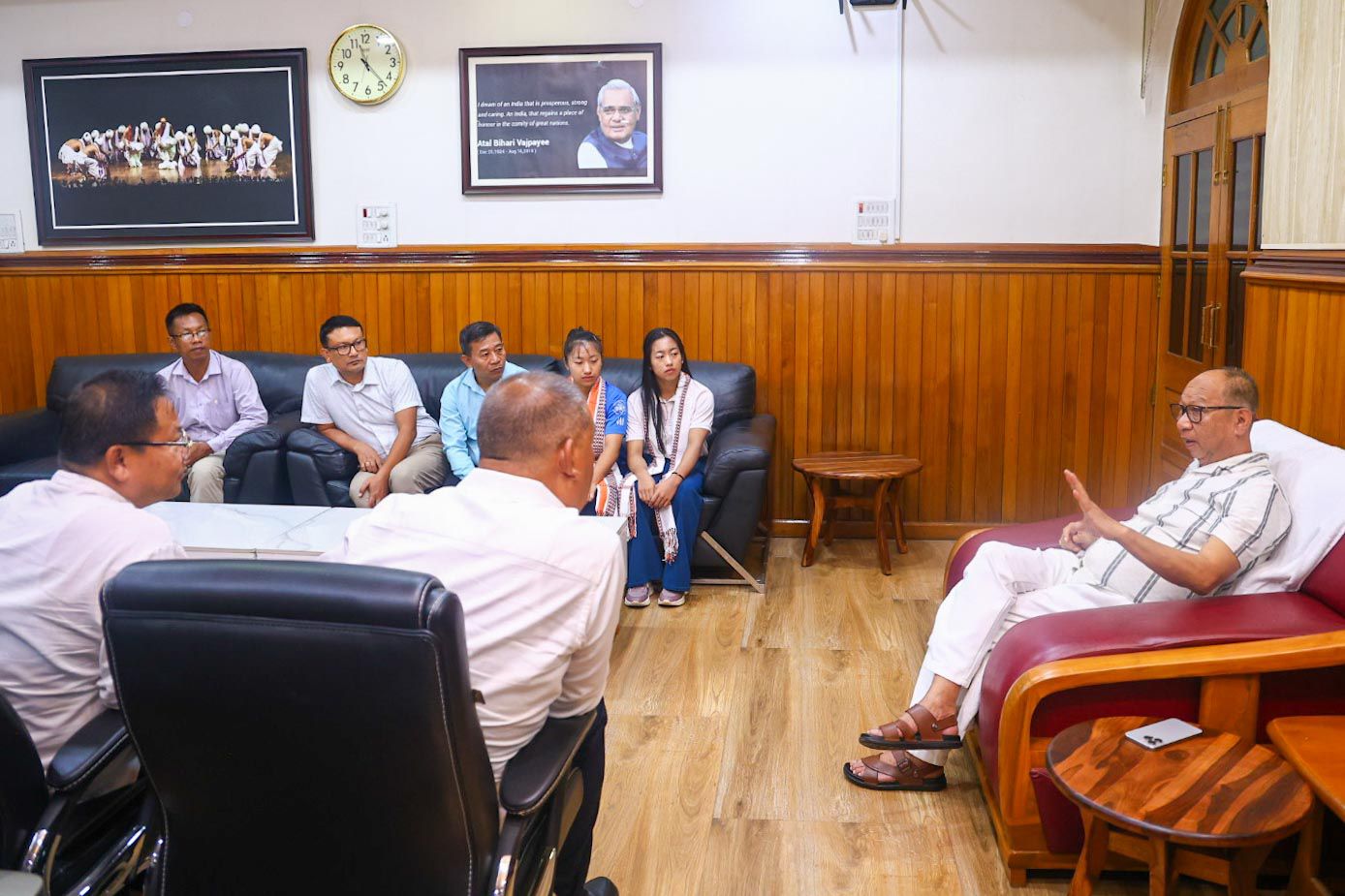 CM meets asian aerobics gold medallist Ariha Pangambam