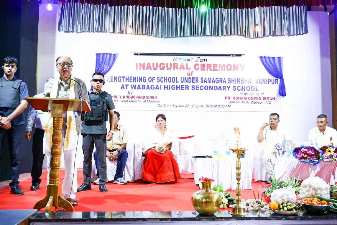 CM Yumnam Khemchand inaugurates Wabagai school strengthening works