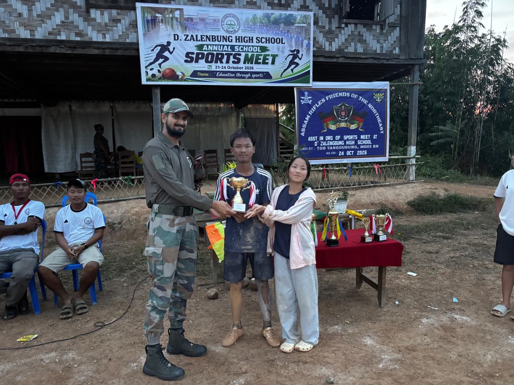 Assam Rifles provides sports equipment to Chandel school